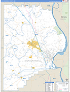 Cape Girardeau County Wall Map Basic Style